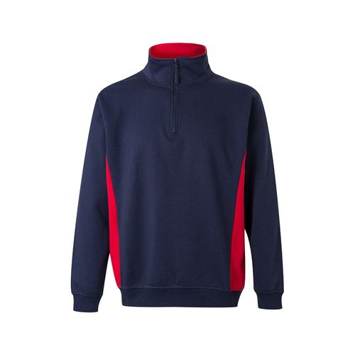 azul marino/rojo VL SVAROG. Sudadera de rizo bicolor (260g/m²), en poliéster (65%) y algodón (35%)
