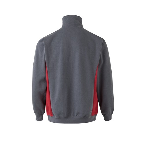 gris/rojo VL SVAROG. Sudadera de rizo bicolor (260g/m²), en poliéster (65%) y algodón (35%)
