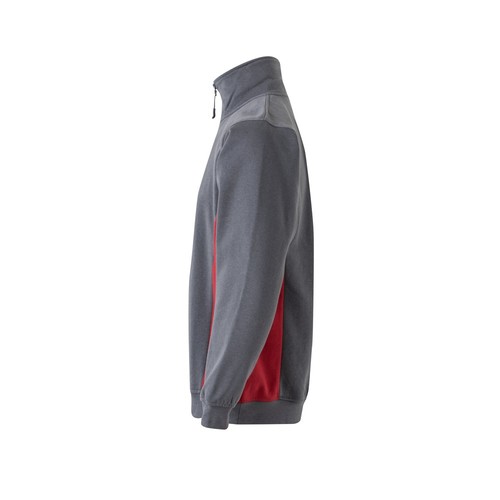 gris/rojo VL SVAROG. Sudadera de rizo bicolor (260g/m²), en poliéster (65%) y algodón (35%)