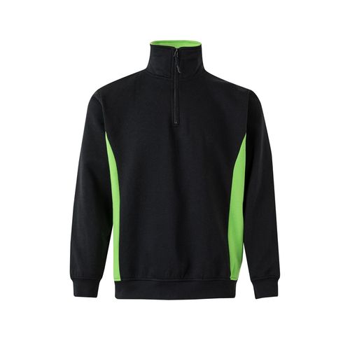 negro/verde VL SVAROG. Sudadera de rizo bicolor (260g/m²), en poliéster (65%) y algodón (35%)