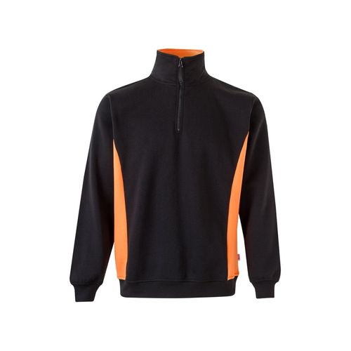 negro/naranja VL SVAROG. Sudadera de rizo bicolor (260g/m²), en poliéster (65%) y algodón (35%)