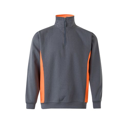 gris/naranja VL SVAROG. Sudadera de rizo bicolor (260g/m²), en poliéster (65%) y algodón (35%)