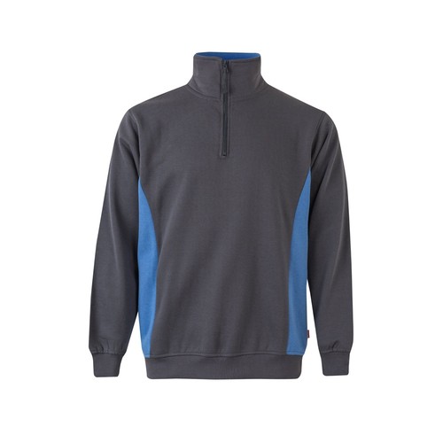 gris/azul claro VL SVAROG. Sudadera de rizo bicolor (260g/m²), en poliéster (65%) y algodón (35%)
