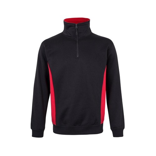 negro/rojo VL SVAROG. Sudadera de rizo bicolor (260g/m²), en poliéster (65%) y algodón (35%)