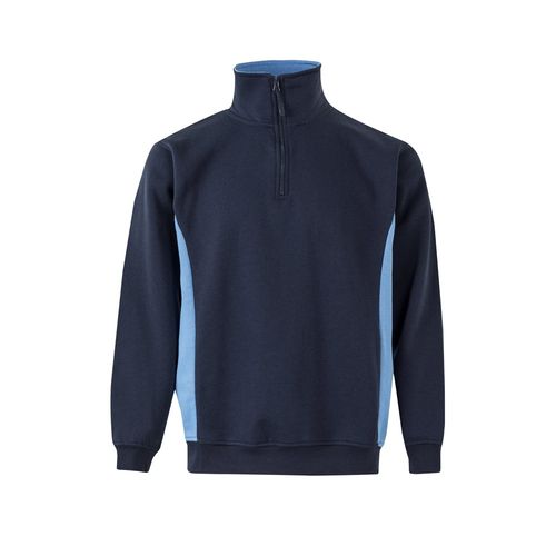azul marino/azul claro VL SVAROG. Sudadera de rizo bicolor (260g/m²), en poliéster (65%) y algodón (35%)