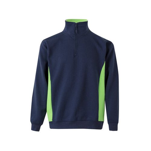 azul marino/verde VL SVAROG. Sudadera de rizo bicolor (260g/m²), en poliéster (65%) y algodón (35%)