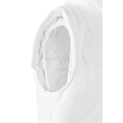 white VL MEFITIS. Chaleco acolchado multibolsillos (220g/m²), en poliéster (100%)