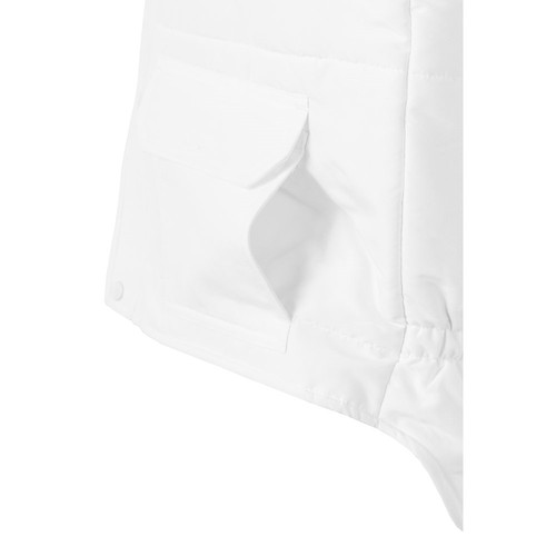 white VL MEFITIS. Chaleco acolchado multibolsillos (220g/m²), en poliéster (100%)