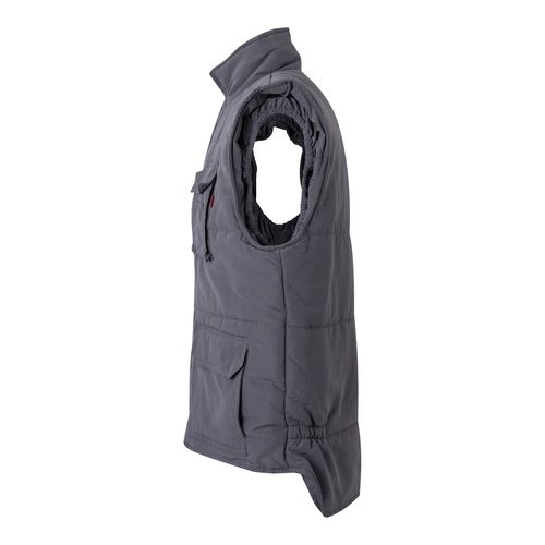 gray VL MEFITIS. Chaleco acolchado multibolsillos (220g/m²), en poliéster (100%)