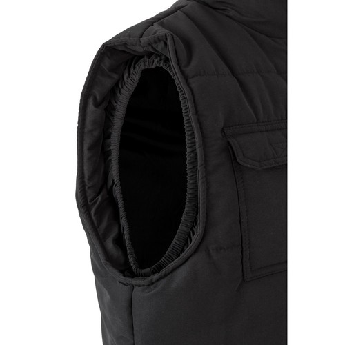 black VL MEFITIS. Chaleco acolchado multibolsillos (220g/m²), en poliéster (100%)