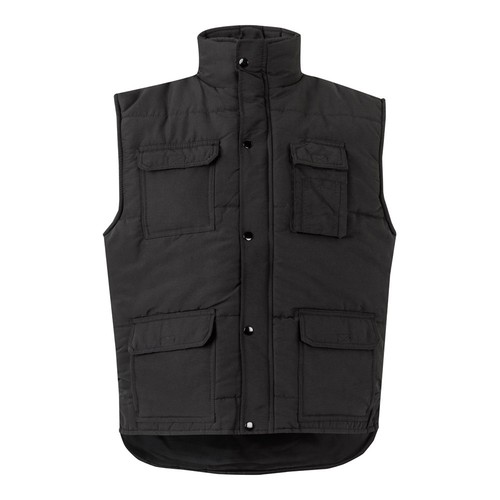 black VL MEFITIS. Chaleco acolchado multibolsillos (220g/m²), en poliéster (100%)