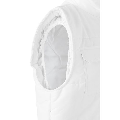 white VL MEFITIS. Chaleco acolchado multibolsillos (220g/m²), en poliéster (100%)