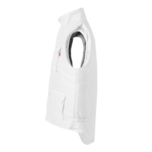 white VL MEFITIS. Chaleco acolchado multibolsillos (220g/m²), en poliéster (100%)