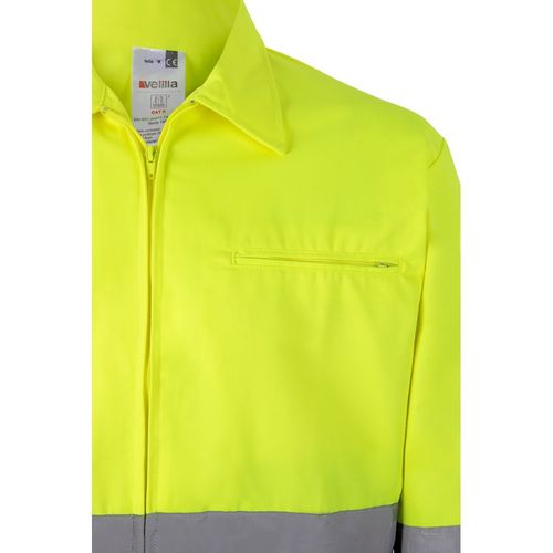 gris/amarillo VL NEPTUNE. Chaqueta de sarga bicolor (210g/m²) en poliéster (80%) y algodón (20%)