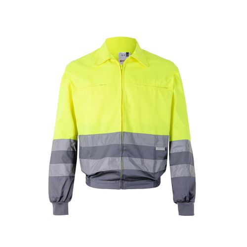 gris/amarillo VL NEPTUNE. Chaqueta de sarga bicolor (210g/m²) en poliéster (80%) y algodón (20%)
