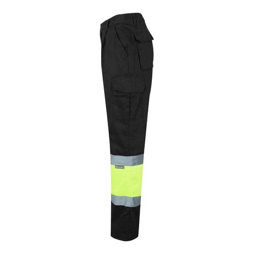 negro/amarillo VL ATHENA. Pantalón de sarga bicolor (210 g/m²), forrado, multibolsillos, en algodón (20 %) y poliéster (80 %)