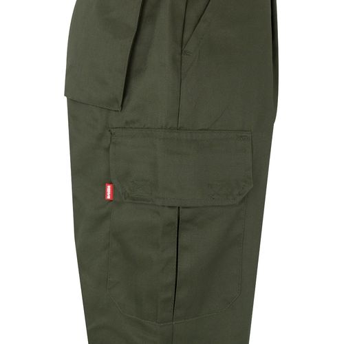 kaki/amarillo VL ATHENA. Pantalón de sarga bicolor (210 g/m²), forrado, multibolsillos, en algodón (20 %) y poliéster (80 %)