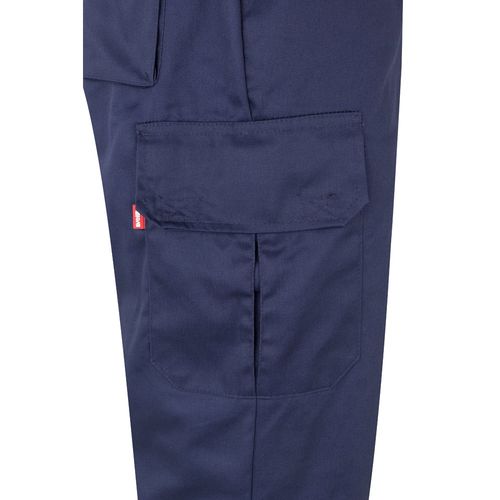 azul marino/amarillo VL ATHENA. Pantalón de sarga bicolor (210 g/m²), forrado, multibolsillos, en algodón (20 %) y poliéster (80 %)