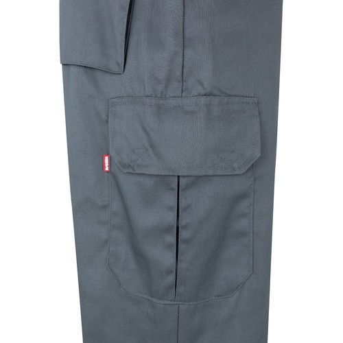 gris/amarillo VL ATHENA. Pantalón de sarga bicolor (210 g/m²), forrado, multibolsillos, en algodón (20 %) y poliéster (80 %)