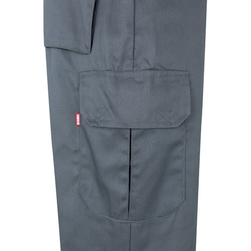 gris/amarillo VL ATHENA. Pantalón de sarga bicolor (210 g/m²), forrado, multibolsillos, en algodón (20 %) y poliéster (80 %)