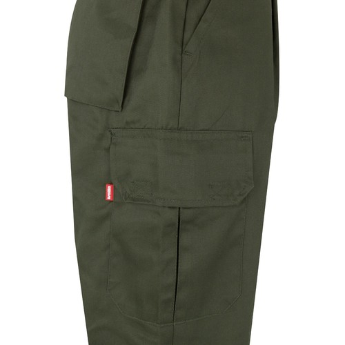 kaki/amarillo VL ATHENA. Pantalón de sarga bicolor (210 g/m²), forrado, multibolsillos, en algodón (20 %) y poliéster (80 %)
