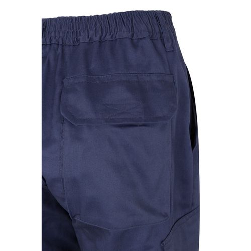 azul marino/amarillo VL ATHENA. Pantalón de sarga bicolor (210 g/m²), forrado, multibolsillos, en algodón (20 %) y poliéster (80 %)