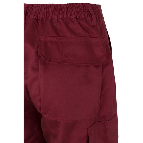 burdeos/amarillo VL ATHENA. Pantalón de sarga bicolor (210 g/m²), forrado, multibolsillos, en algodón (20 %) y poliéster (80 %)
