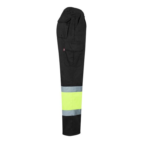 negro/amarillo VL ATHENA. Pantalón de sarga bicolor (210 g/m²), forrado, multibolsillos, en algodón (20 %) y poliéster (80 %)