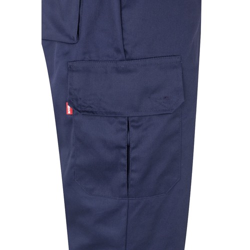 azul marino/amarillo VL ATHENA. Pantalón de sarga bicolor (210 g/m²), forrado, multibolsillos, en algodón (20 %) y poliéster (80 %)