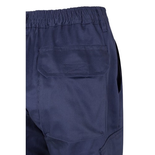azul marino/amarillo VL ATHENA. Pantalón de sarga bicolor (210 g/m²), forrado, multibolsillos, en algodón (20 %) y poliéster (80 %)