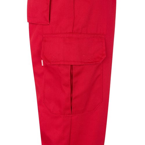 rojo/amarillo VL POSEIDON. Pantalón de sarga multibolsillos bicolor (210 g/m²), en algodón (20 %) y poliéster (80 %)