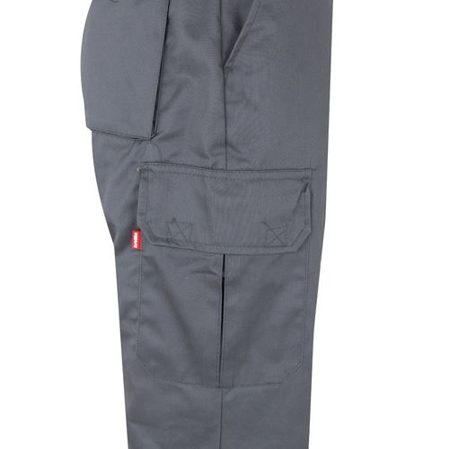 gris/naranja VL POSEIDON. Pantalón de sarga multibolsillos bicolor (210 g/m²), en algodón (20 %) y poliéster (80 %)