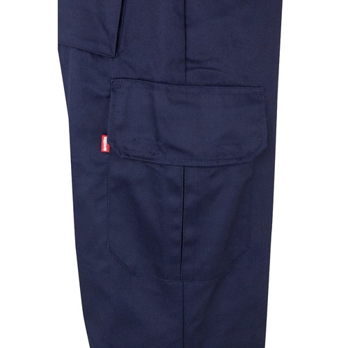azul marino/amarillo VL POSEIDON LARGE. Pantalón de sarga multibolsillos bicolor (210 g/m²), en algodón (20 %) y poliéster (80 %)