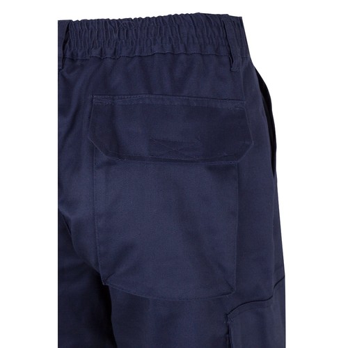 azul marino/amarillo VL POSEIDON LARGE. Pantalón de sarga multibolsillos bicolor (210 g/m²), en algodón (20 %) y poliéster (80 %)
