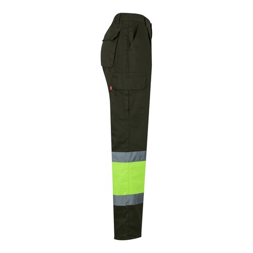 kaki/amarillo VL POSEIDON LARGE. Pantalón de sarga multibolsillos bicolor (210 g/m²), en algodón (20 %) y poliéster (80 %)