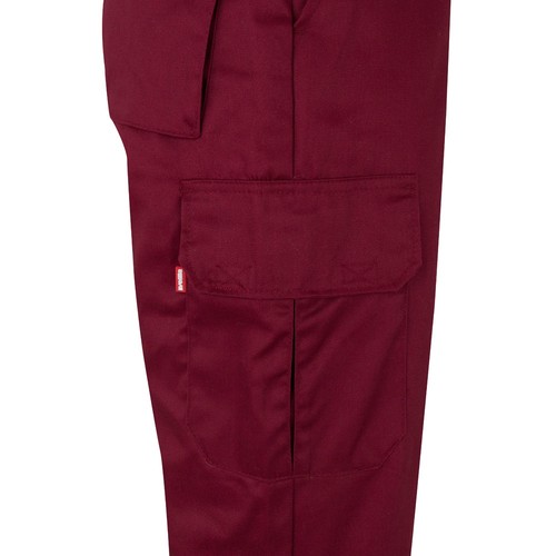burdeos/amarillo VL POSEIDON LARGE. Pantalón de sarga multibolsillos bicolor (210 g/m²), en algodón (20 %) y poliéster (80 %)