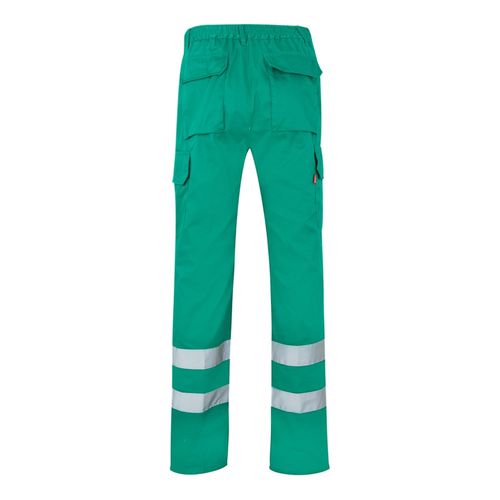 green VL ASCLEPIUS. Pantalón multibolsillos de sarga (200g/m²), en algodón (35%) y poliéster (65%)