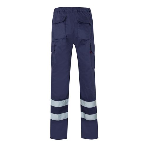 blue VL ASCLEPIUS. Pantalón multibolsillos de sarga (200g/m²), en algodón (35%) y poliéster (65%)