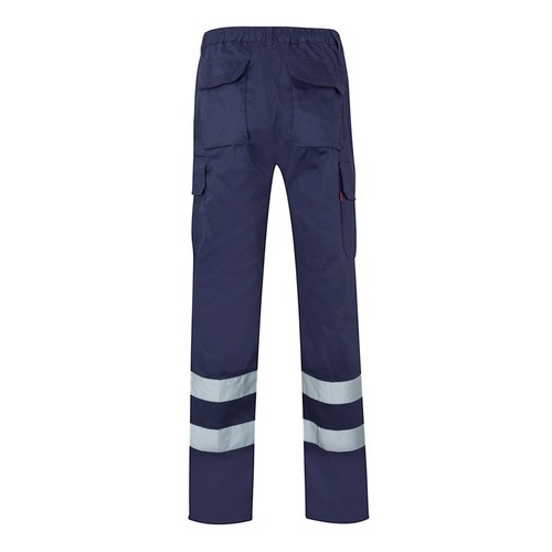 blue VL ASCLEPIUS. Pantalón multibolsillos de sarga (200g/m²), en algodón (35%) y poliéster (65%)