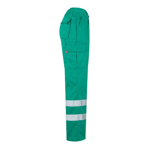 green VL ASCLEPIUS. Pantalón multibolsillos de sarga (200g/m²), en algodón (35%) y poliéster (65%)