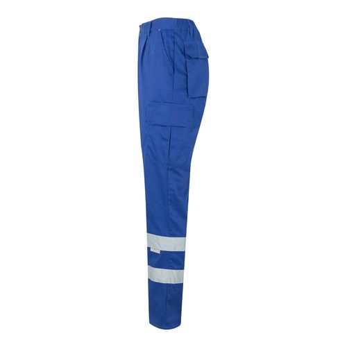 azulón VL ASCLEPIUS. Pantalón multibolsillos de sarga (200g/m²), en algodón (35%) y poliéster (65%)