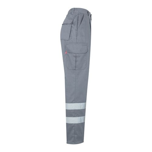 gray VL ASCLEPIUS. Pantalón multibolsillos de sarga (200g/m²), en algodón (35%) y poliéster (65%)