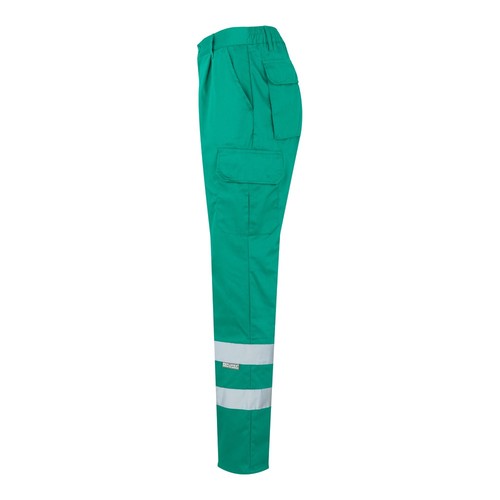 green VL ASCLEPIUS. Pantalón multibolsillos de sarga (200g/m²), en algodón (35%) y poliéster (65%)