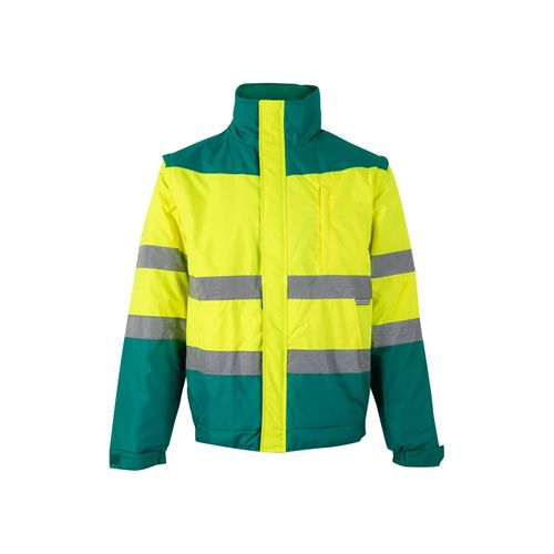 verde/amarillo VL JUPITER. Chaqueta acolchada bicolor (180g/m²) en poliéster (100%), con revestimiento de PU