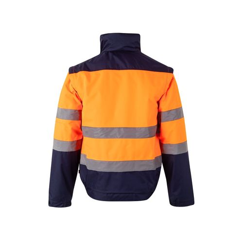 azul marino/naranja VL JUPITER. Chaqueta acolchada bicolor (180g/m²) en poliéster (100%), con revestimiento de PU