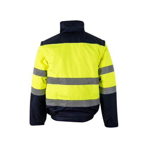 azul marino/amarillo VL JUPITER. Chaqueta acolchada bicolor (180g/m²) en poliéster (100%), con revestimiento de PU