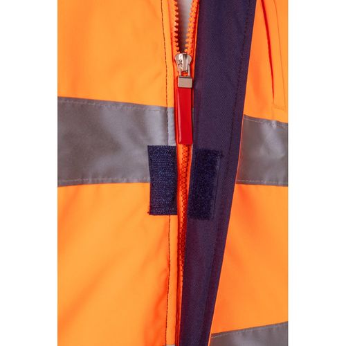 azul marino/naranja VL JUPITER. Chaqueta acolchada bicolor (180g/m²) en poliéster (100%), con revestimiento de PU