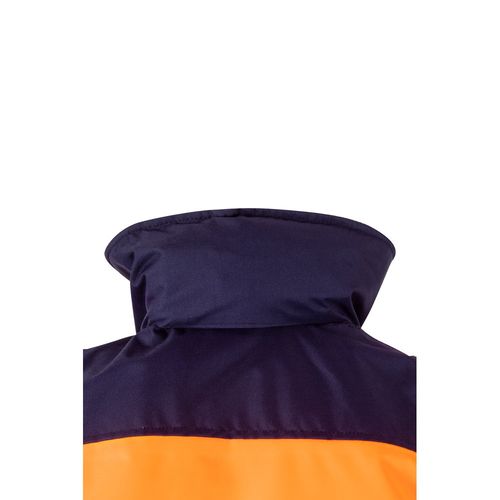 azul marino/naranja VL JUPITER. Chaqueta acolchada bicolor (180g/m²) en poliéster (100%), con revestimiento de PU
