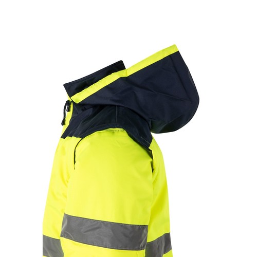 azul marino/amarillo VL JUPITER LARGE. Chaqueta acolchada bicolor (180g/m²) en poliéster (100%), con revestimiento de PU