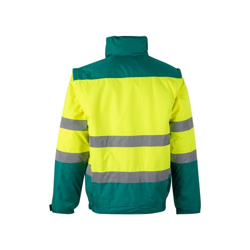 verde/amarillo VL JUPITER LARGE. Chaqueta acolchada bicolor (180g/m²) en poliéster (100%), con revestimiento de PU